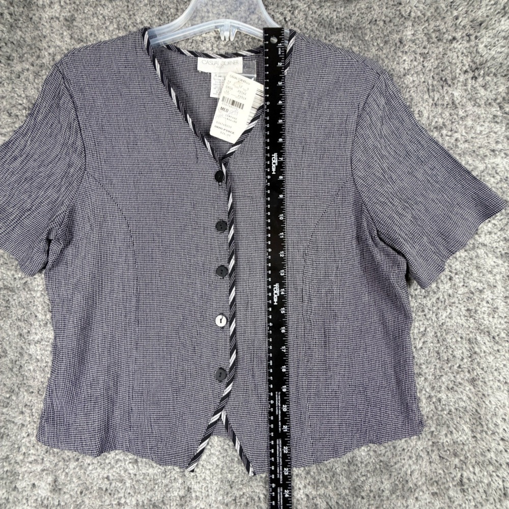 NEW Vtg Casual Corner & Co Women's Medium 2 Piece Skirt Top Set Black White USA - Picture 11 of 16